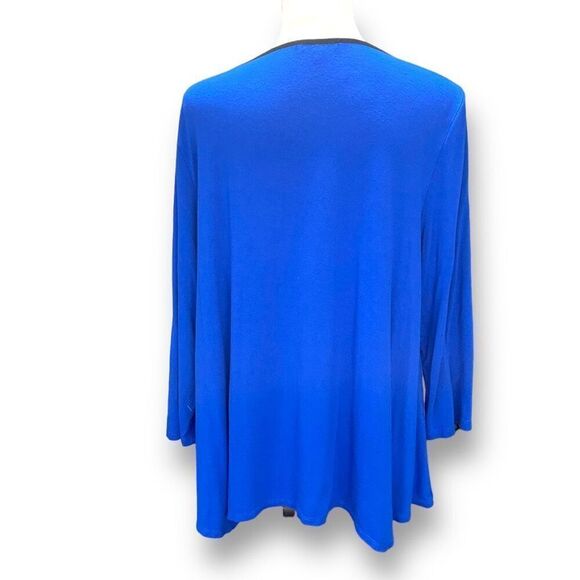 Adrianna‎ Papell  Royal Blue Swing Top with Contrast Embroidery - Picture 2 of 10